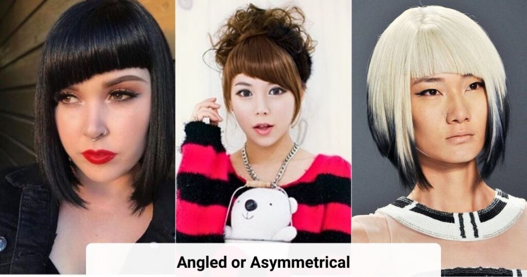 angled asymmerical bangs