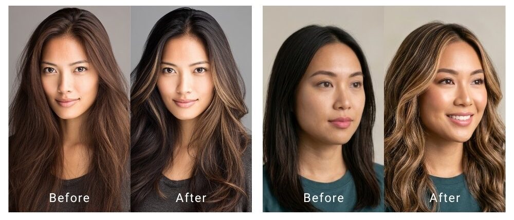 Modern Hair Coloring Before and After 1